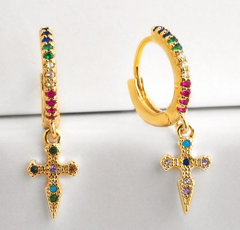 Jewelry Earrings Cubic Zirconia cross gold color CZ Crystal Ear Clips No Pierced earrings for women Jewellery sj46, Golden
Jewelry Earrings Cubic Zirconia cross gold color CZ Crystal Ear Clips No Pierced earrings for women Jewellery sj46, Golden