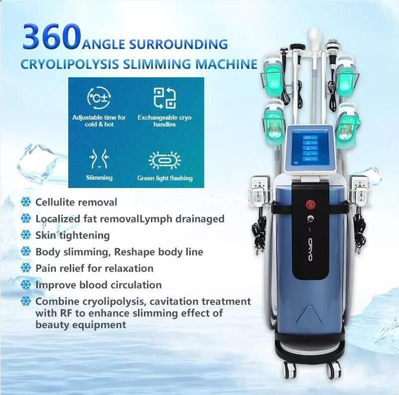 Clinic use 5 handles cryo slimming Machine Lipo Massage Cryolipolyse Fat Freezing Slim Treatment Body Reshape Freeze 40k Cvitation Rf Lipolaser beauty