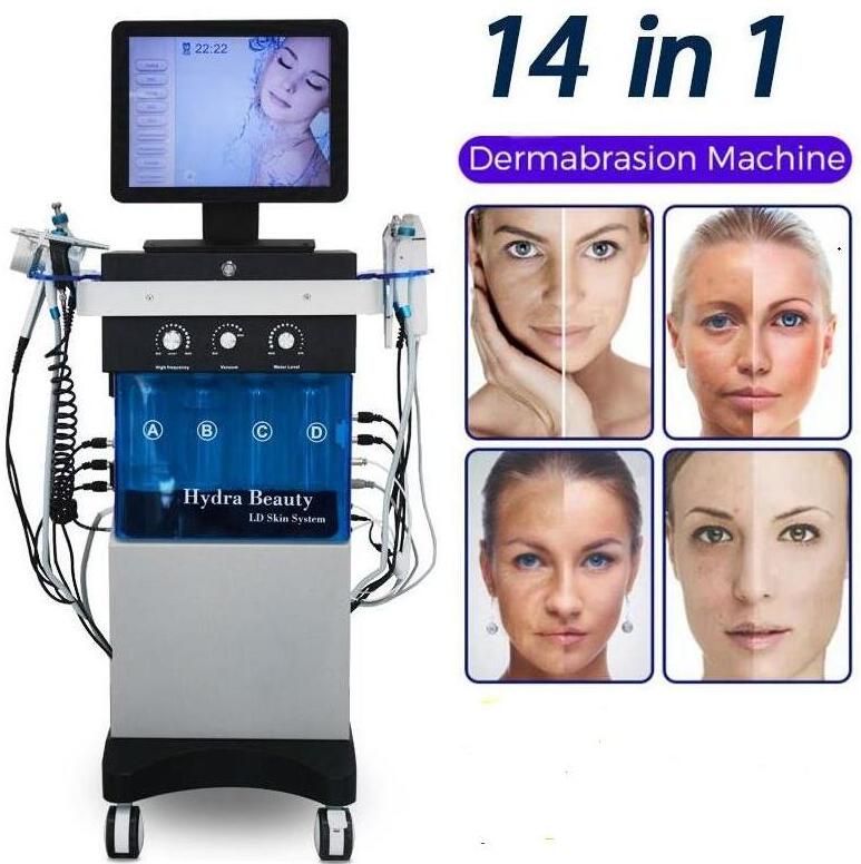 2022 Facial Machine Dermabrasion peelig Skin Cleansing Face Treatment Ultrasound RF Microdermabrasion Oxygen Gun acne wrinkles removal