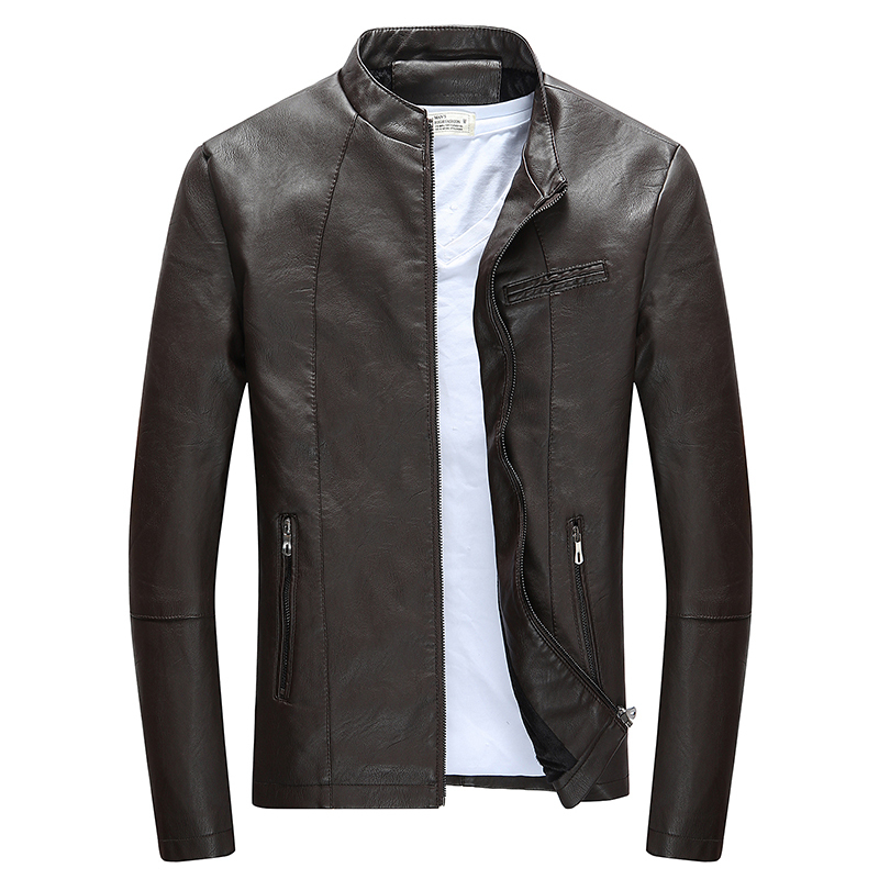 Men's Leather Faux Autumn Winter Casual Zipper PU Jacket Motorcycle Men Leisure Clothing Slim 220912