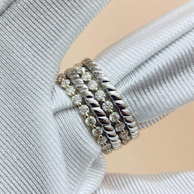 Wedding Rings Custom S925/9K/10K/14K/18K/PT950 Cushion Cut Engagement Ring Sets 220912