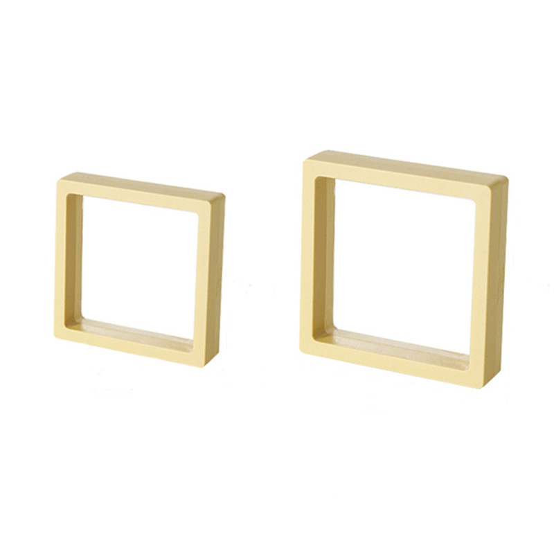 Jewelry Boxes 10pcs/lot Plastic Jewelry Box Transparent Stands 3D Pink Yellow Colorful Picture Frame PE Membrane Floating Display Case Holder 220912