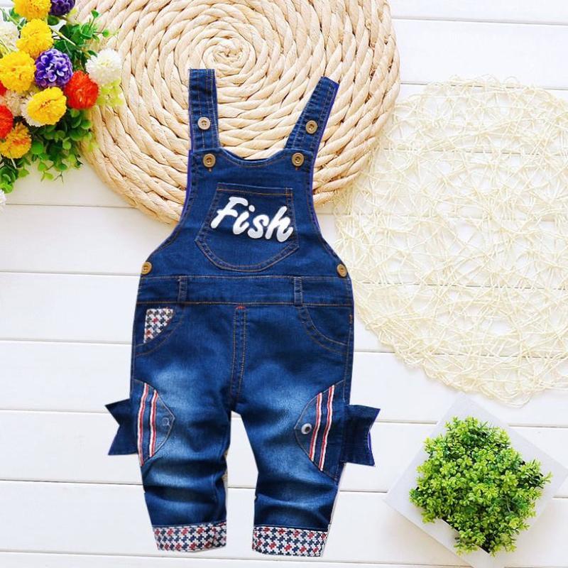 Overalls 1-4Y Kids Pants Cartoon Denim Overall For Girl Bib Jeans Boy Overalls Baby Rompers Jeans Children Jum psuit boy Pants 220909