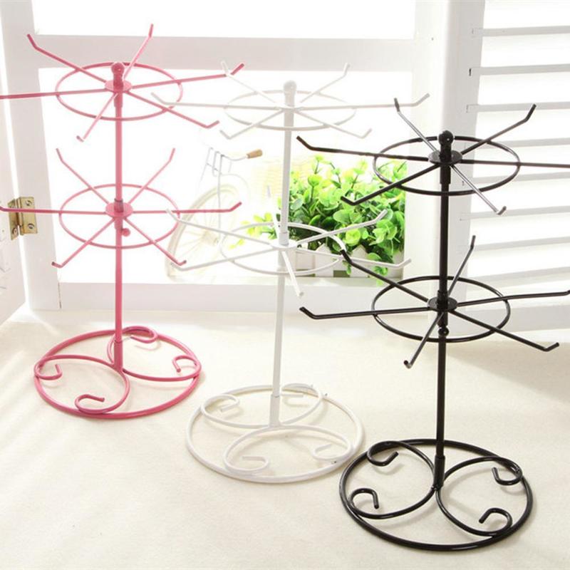 Jewelry Boxes BLUELANS 2-Tier Rotary Stand Display Rack Earrings Ring Necklace Holder Fashion Organizer Storage 220912