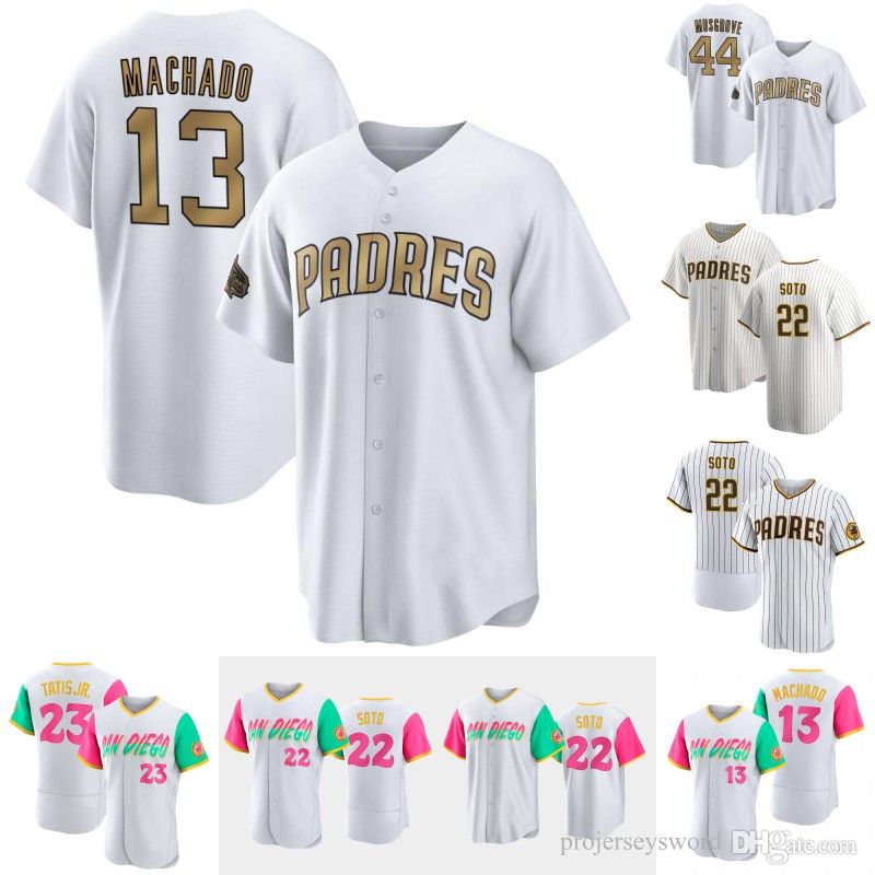 San Diego Jersey 13 Manny Machado 2022 All-Star Padres Juan Soto Josh Hader Fernando Tatis Jr. Jake Cronenworth Joe Musgrov Sean Manaea Mike Clevinger ROBINSON CANO, Mens flex base tan
San Diego Jersey 13 Manny Machado 2022 All-Star Padres Juan Soto Josh Hader Fernando Tatis Jr. Jake Cronenworth Joe Musgrov Sean Manaea Mike Clevinger ROBINSON CANO, Mens flex base tan