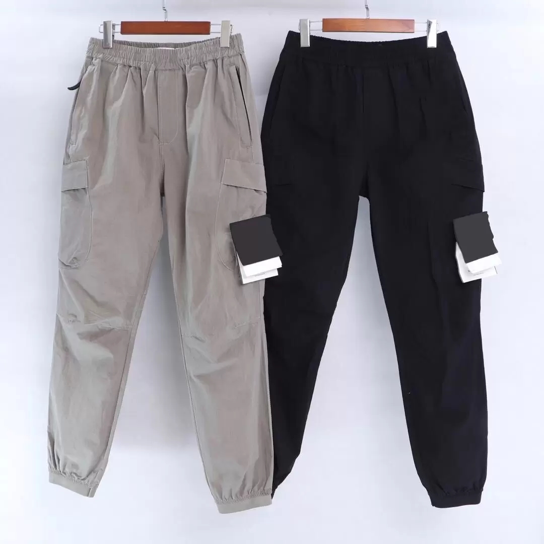 22SS STONE Spring ISLAND Men Cotton Pants Basic Compass Badge Embroidered Tooling Pocket Trousers Sport Wear Casual