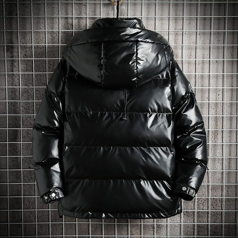 Men's Down Parkas Thick Warm Men's Winter Solid Color Hooded Jacket Parka Outwear Casual Fashion Windbreaker Zipper Tops Coat Overcoat 22090