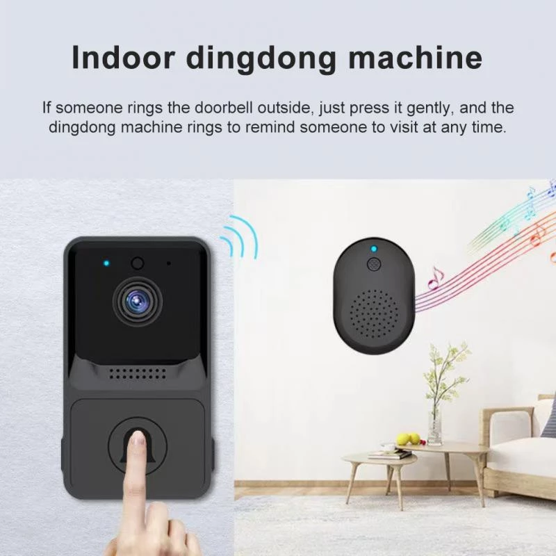 Wireless Doorbell Camera with Chime WiFi Video Doorbells Home Security Door Bell Kits Cloud Storage