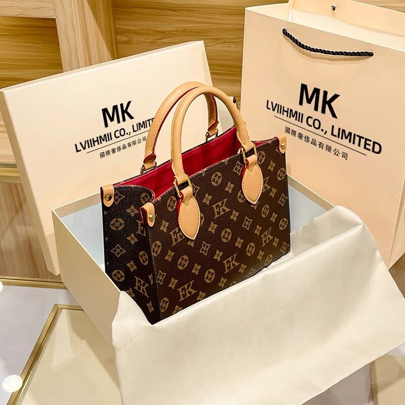 Classic Flower Print Women onthego Totes Bags Handbag Luxurys Designers Shouder Crossbody Bag Genuine Leather Messenger Ladies Travel Handbags