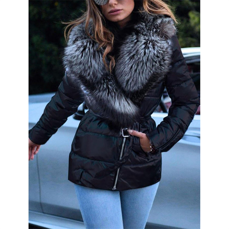 Women's Down Parkas Autumn Winter Cotton Coat Women Black Silver Gray 5XL Fur Collar Glossy Fashion Thick Warm N1109 220909
