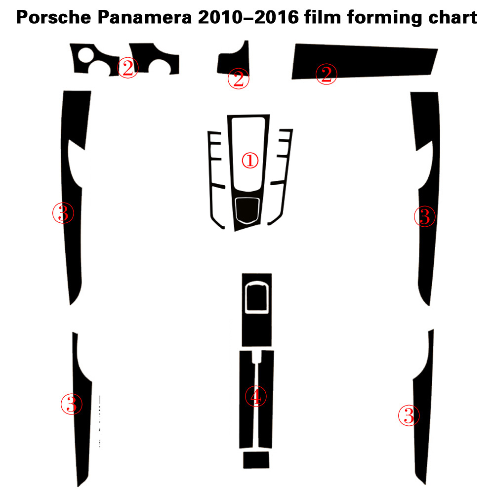 For Porsche Panamera 2010-2016 Interior Central Control Panel Door Handle Carbon Fiber Stickers Decals Car styling Accessorie