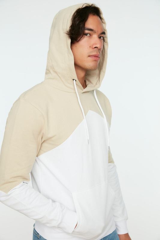 Men s Hoodies Sweatshirts Trendyol white men s hooded kangaroo pocket long sleeve Sweatshirt TMNAW20SW0212 220913