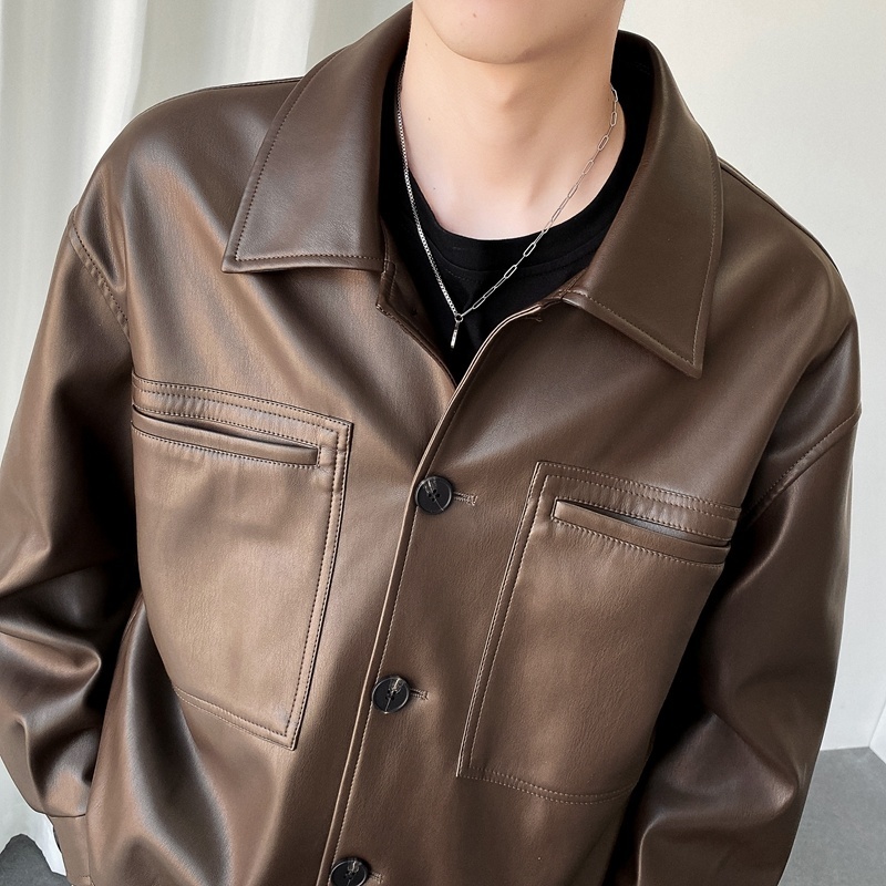 Men's Leather Faux Leather Autumn Winter Plus Cotton Leather Jacket Men Warm Fashion Casual Motorcycle Jackets Mens Streetwear Hip-hop Bomber Jac