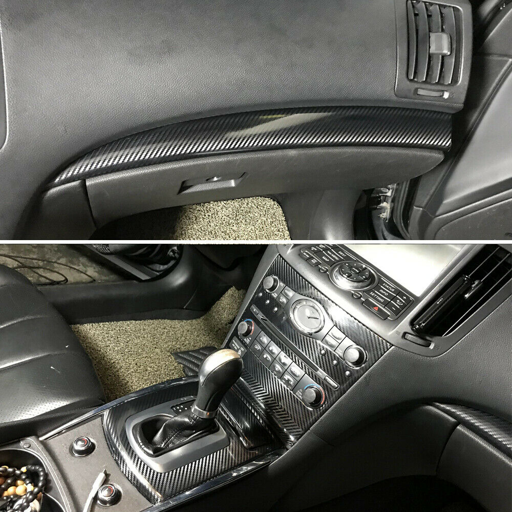 For Infiniti G37 G37S coupe 2 doors 5D Carbon Fiber Pattern Interior DIY Trim Decals
