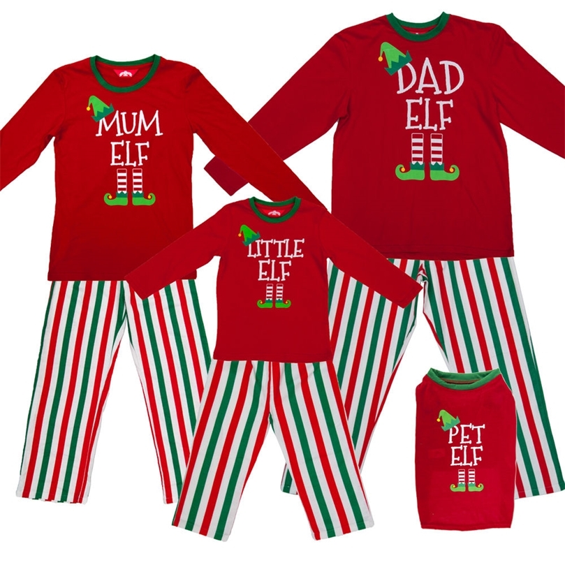 Family Matching Outfits Christmas Family Pyjamas Kids Mom Dad Cotton Printing Clothing Set Santa Family Pajamas Pography Party 220913