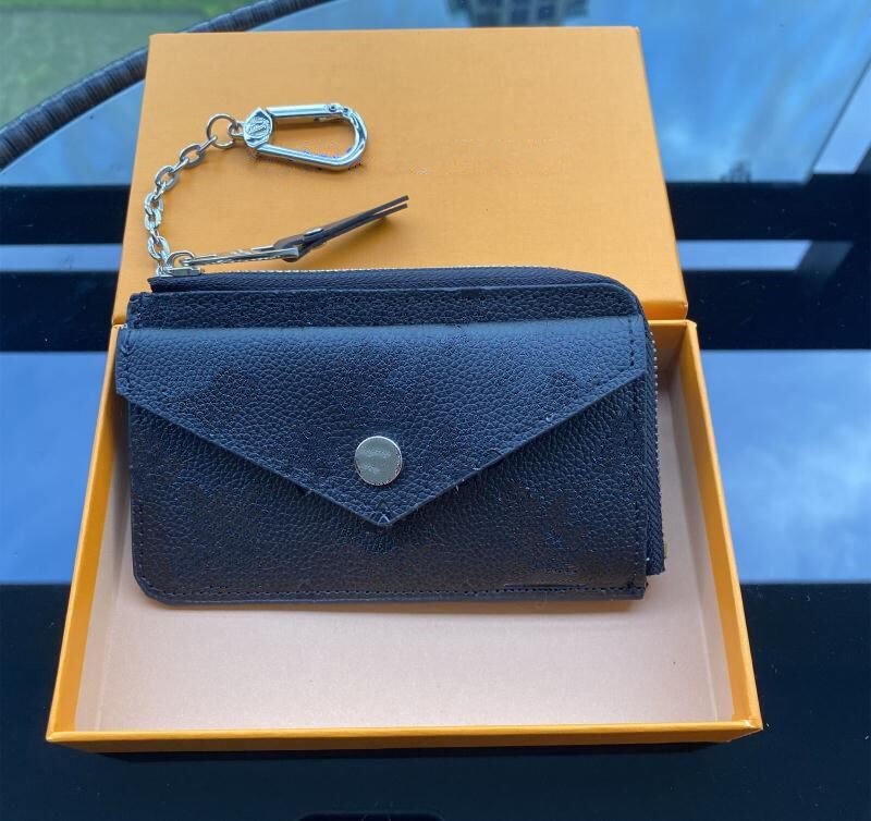 

M69431 purse WALLET CARD HOLDER RECTO VERSO Designer Fashion Womens Mini Zippy Organizer Wallets Coin Purse Bag Belt Charm Key Pouch Pochette Accessoires With box, Black embossing