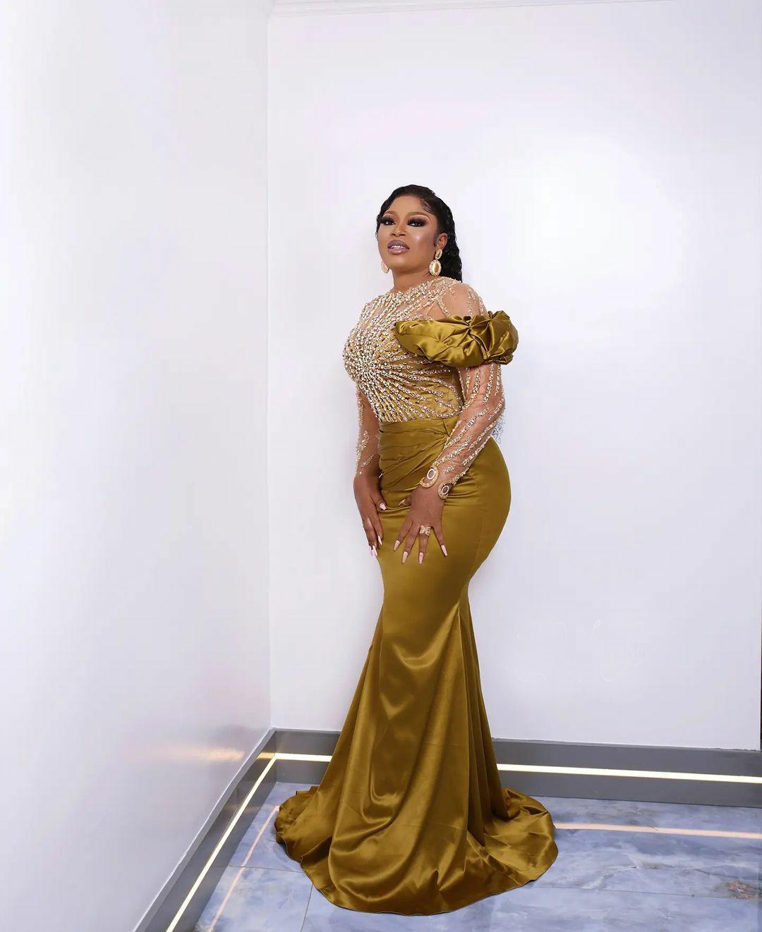 Plus Size Arabic Mermaid Prom Dresses Illusion Beaded Evening Formal Party Second Reception Birthday Engagement Gowns