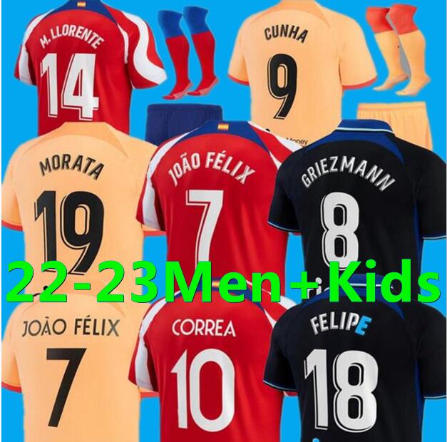 22 23 Atletico Madrids Soccer Jerseys MORATA GRIEZMANN JOAO FELIX 2021 2022 M.Llorente CORREA KOKE Camisetas de futbol LEMAR CARRASCO men kids kit Football Shirt, Home lfp
22 23 Atletico Madrids Soccer Jerseys MORATA GRIEZMANN JOAO FELIX 2021 2022 M.Llorente CORREA KOKE Camisetas de futbol LEMAR CARRASCO men kids kit Football Shirt, Home lfp