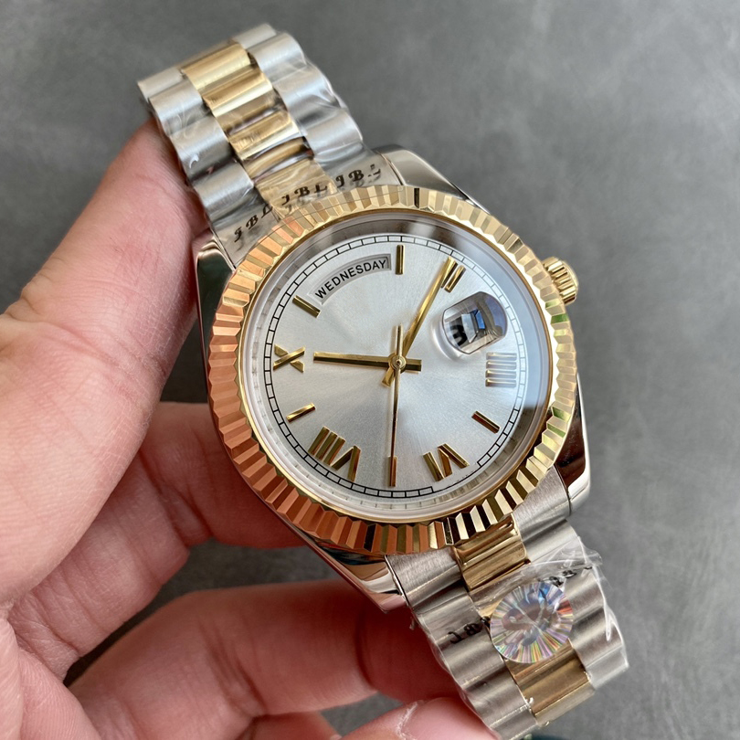 Classic men's watch double calendar week 40mm scratch resistant sapphire stainless steel original button 904L fully automatic mechanical movement