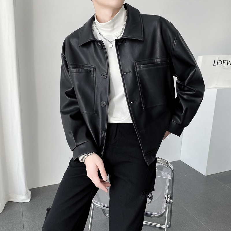 Men's Leather Faux Leather Autumn Winter Plus Cotton Leather Jacket Men Warm Fashion Casual Motorcycle Jackets Mens Streetwear Hip-hop Bomber Jac