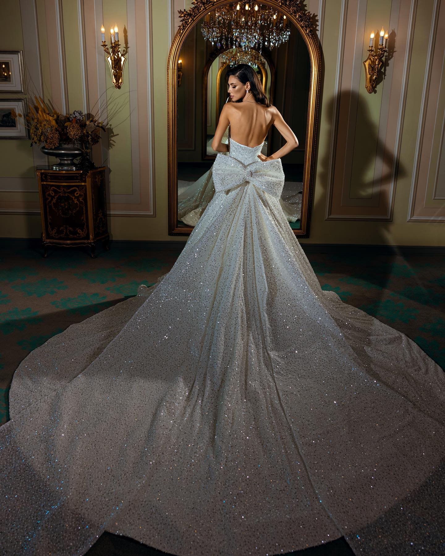 Shiny Sequined 2022 Wedding Dresses A Line Bride Dress Sweetheart Bow Back Bridal Gowns Glamorous Vestido De Novia