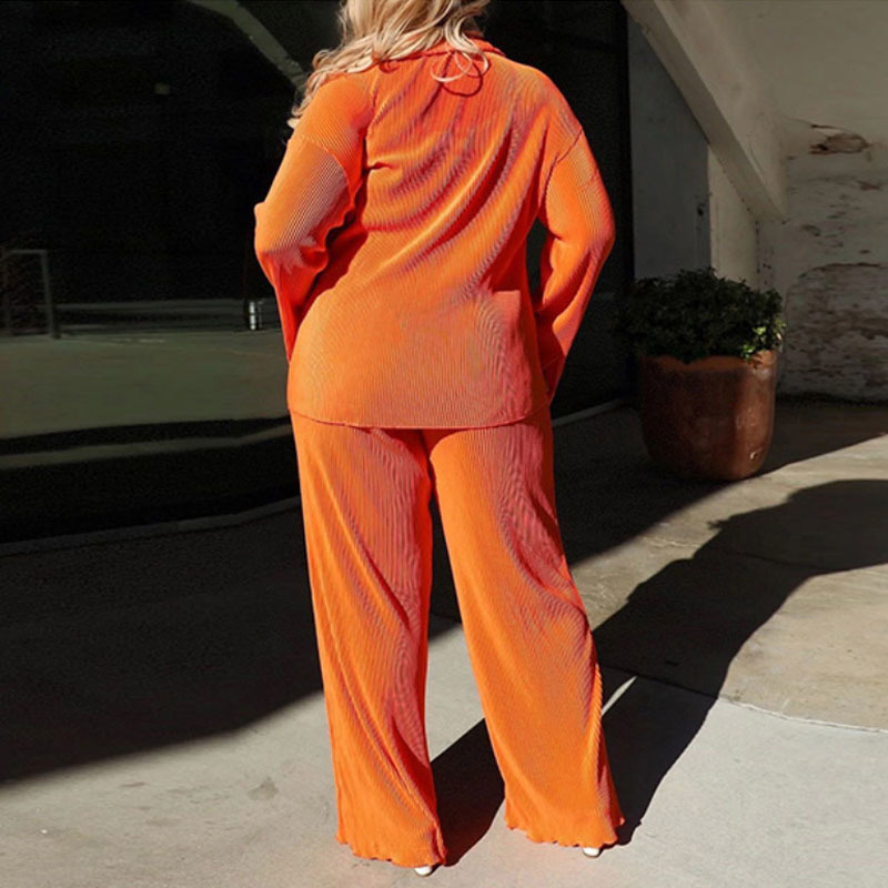 Women's Two Piece Pants Casual Shirts and Long Pant Two Piece Set Women Outfits Office Long Sleeve Tops Lady Trousers Set Loose Suit Clothing 221