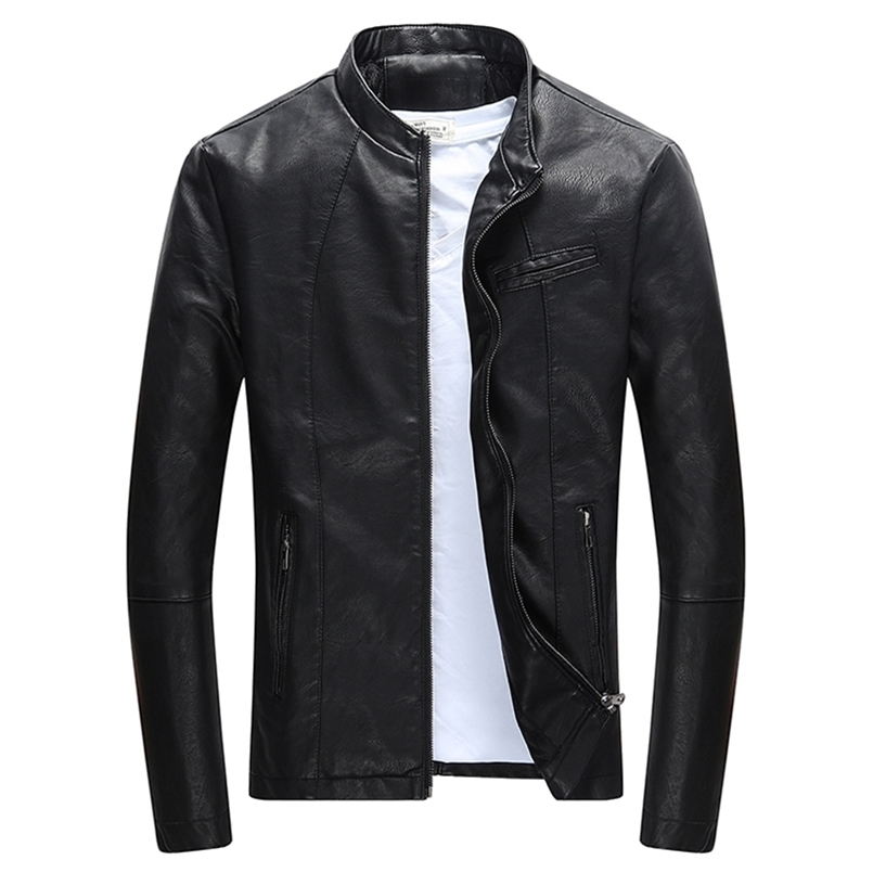 Men's Leather Faux Autumn Winter Casual Zipper PU Jacket Motorcycle Men Leisure Clothing Slim 220912