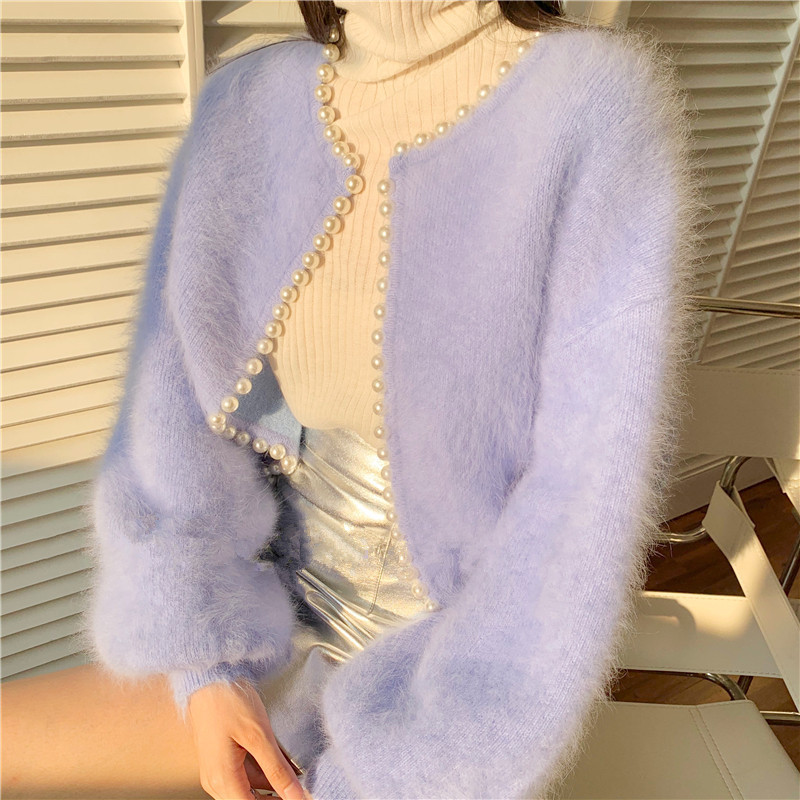 Women s Sweaters Gentle Pearl Lantern Sleeve Knitted Cardigan Jacket Korean Pull Sweet Temperament Fur Knitwear Pink 220913, Black
Women s Sweaters Gentle Pearl Lantern Sleeve Knitted Cardigan Jacket Korean Pull Sweet Temperament Fur Knitwear Pink 220913, Black