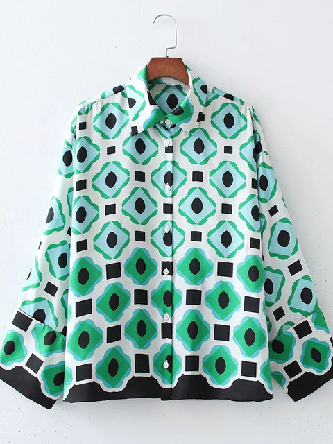 Women's Two Piece Pants xikom Summer Women Vintage Two-Piece Set Bohemia Print Loose Lapel Shirt Elastic High Waist Casual Trousers Pants Set 220