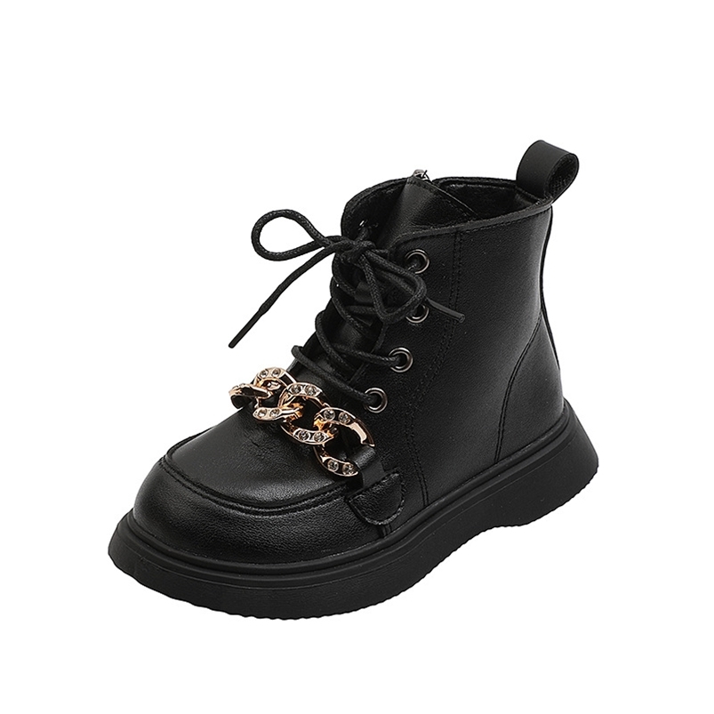 Boots Children Boots for Girls Autumn Classic Kids Boots with Metal Chains Glitter Crystal Princess Fashion Sweet 26-36 220913