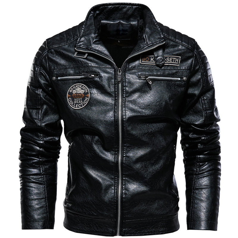 Men's Leather Faux Jacket Men Winter Fleece Motorcycle PU Mens Stand Collar Casual Windbreaker Ropa De Hombre Slim Coat 7XL 220913