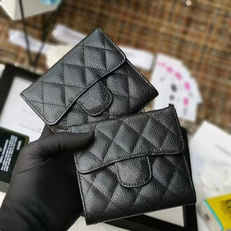 5AAAAA Ladies Classic High End Custom Zipper Luxury Wallet Caviar Leather Fashion Card Holder Leather Casual Coin Purse