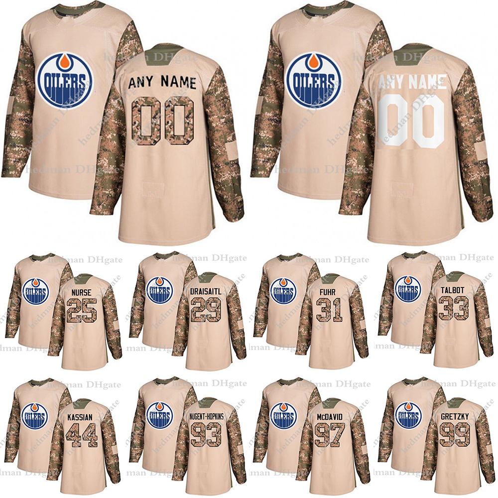 Edmonton Oilers Camo Veterans Day Practice jerseys 97 Connor McDavid 74 Ethan Bear 29 Draisaitl Customize any number any name hockey jersey, Army green
Edmonton Oilers Camo Veterans Day Practice jerseys 97 Connor McDavid 74 Ethan Bear 29 Draisaitl Customize any number any name hockey jersey, Army green