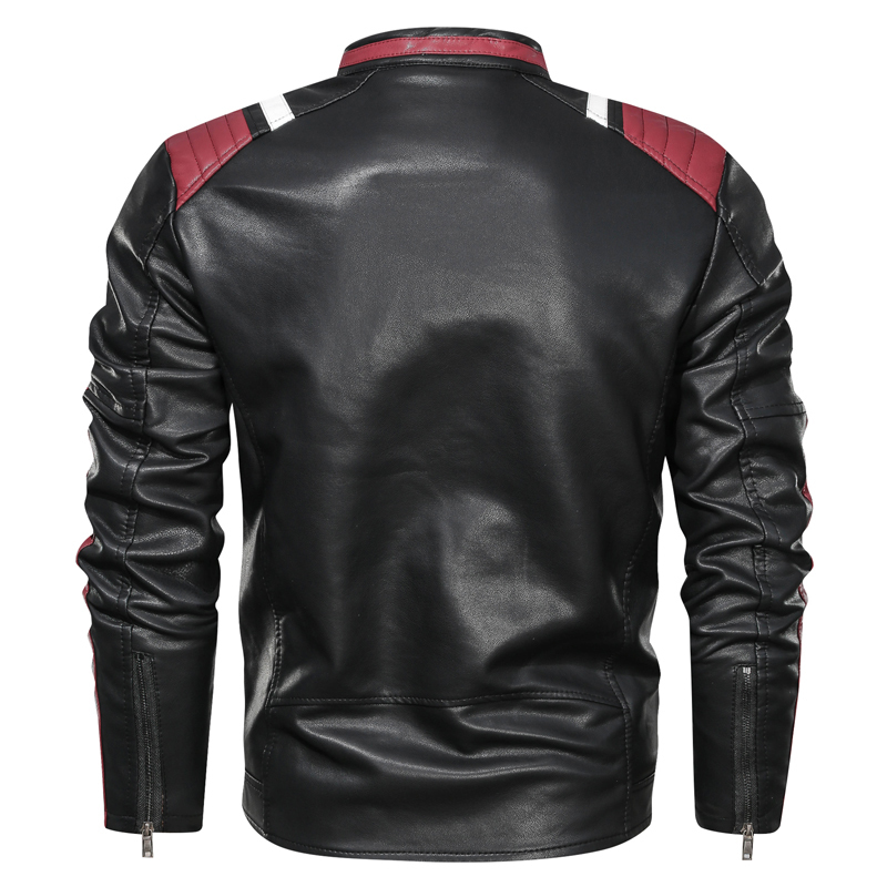 Men's Leather Faux Spliced Fleece Jacket Winter Autumn PU Motorcycle s Fashion Casual Slim Warm Bomber 220913