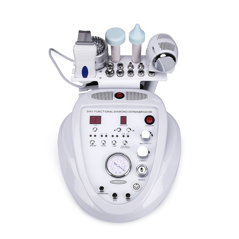Multi-Functional Beauty Equipment 5In1 Diamond Peeling Dermabrasion Skin Scrubber Microcurrent Face Lifting Machine Water Spray Blackhead Remover Salo