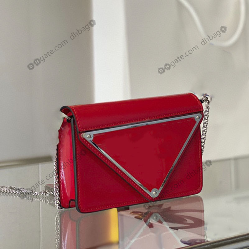 Mini Flap Brushed Leather Shoulder Bag Silver Metal Hardware Designer Handbag Enameled Metal Triangle Badge Letter Purse Card Holder Wallet Crossbody 9.5x3.5x17CM, Red
Mini Flap Brushed Leather Shoulder Bag Silver Metal Hardware Designer Handbag Enameled Metal Triangle Badge Letter Purse Card Holder Wallet Crossbody 9.5x3.5x17CM, Red
