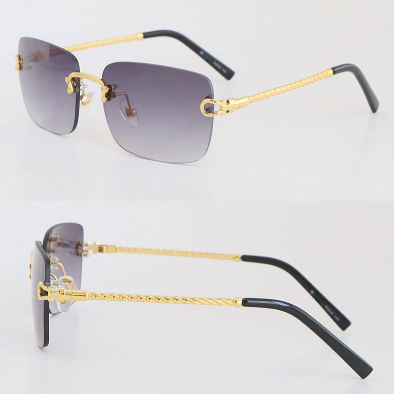 Designer Rimless Sunglasses for women design mens Glasses Frame Man 313998 Unisex Sun Glasses Woman Square Eyewear Size 54-18-140mm