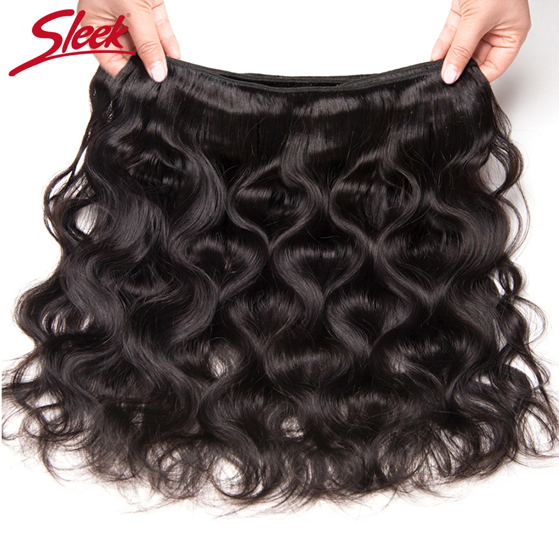 Hair Bulks Sleek Body Wave Bundles Peruvian Weave 1/3/4 PCS Human Natural 8 To 32 34 36 Inch Extensions 220913