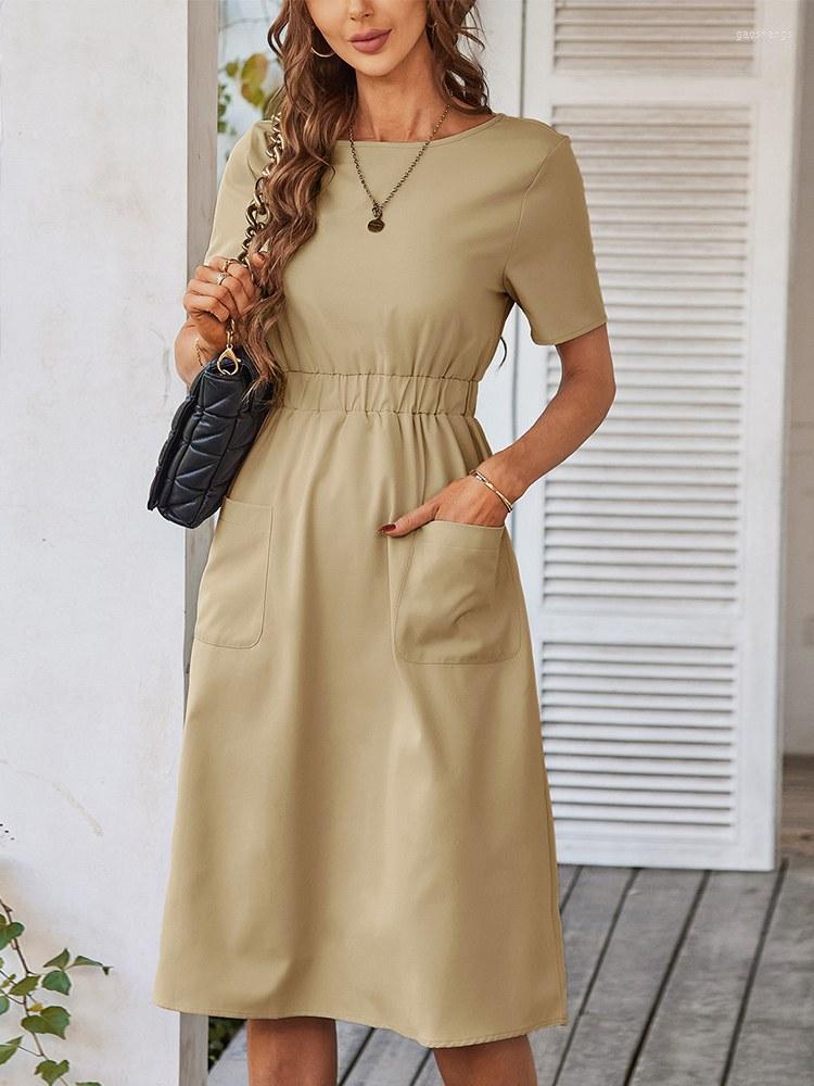 Casual Dresses Temperament Commuter 2022 Summer O Neck Short Sleeve Solid Color High Waist Chic DressCasual, Apricot
Casual Dresses Temperament Commuter 2022 Summer O Neck Short Sleeve Solid Color High Waist Chic DressCasual, Apricot