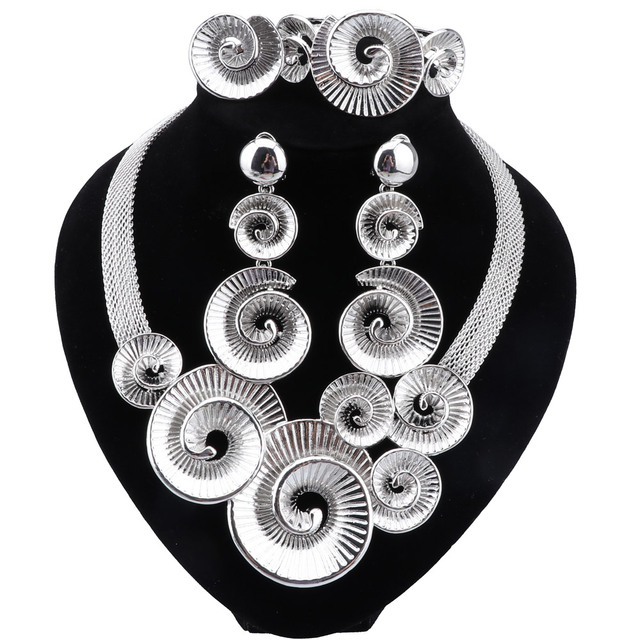 Party Wedding Jewellery Silver Plated For Women Accessories Necklace Bracelet Earrings Design Gift Nigeria Ethiopian
Party Wedding Jewellery Silver Plated For Women Accessories Necklace Bracelet Earrings Design Gift Nigeria Ethiopian