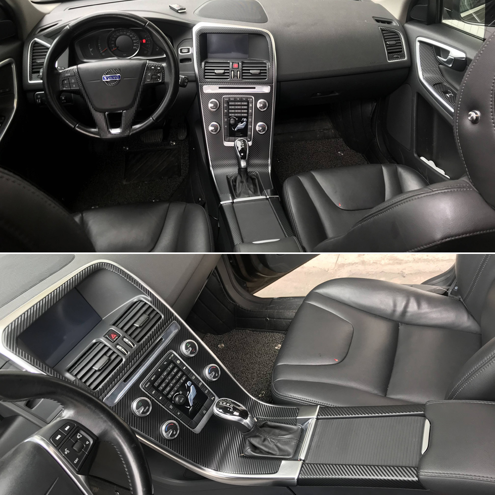 Car Interior Center Console Color Change Carbon Fiber Molding Sticker Decals For Volvo XC60 2009-2018