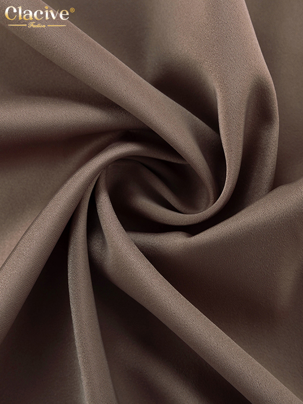 Women's Two Piece Pants Clacive Fashion Loose Satin Pants Set Women Casual Long Sleeve Shirts Wide Trousers Suits Elegant Home Wear Two Piece Rob