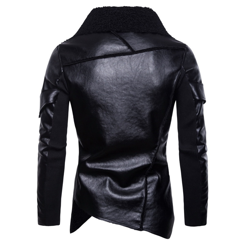 Men's Leather Faux Jackets Autumn European Size Motorcycle Jacket Personality Irregular Punk Coat 220913