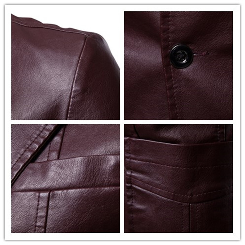 Men's Leather Faux Jacket Spring and Autumn Fashion Casual Men Solid Single Breasted Business Slim 220913