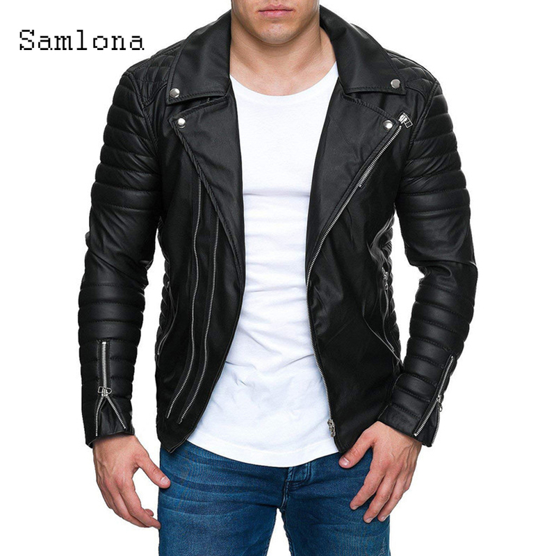 Men's Leather Faux Mens Pu Jackets Autumn Casual Motorcycle Jacket Biker Red Black Coats Pocket Zipper Overcoat Men Clothing 220913