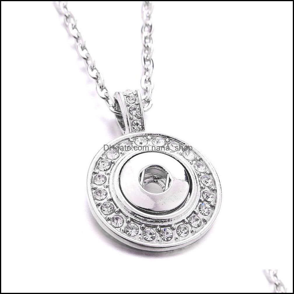 Pendant Necklaces Noosa 12Mm Snap Button Necklace Sier Color Stainless Steel Chain Necklaces For Women Ginger Snaps Butt Dhseller2010 Dh4Qe