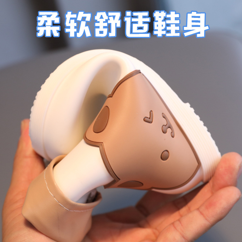 Boots Cute Cartoon Bear Children Rain Boots Fashion Soft Plush Warm Boys Girls Rainboots Waterproof PVC Anti Slip Kids Water Shoes 220913