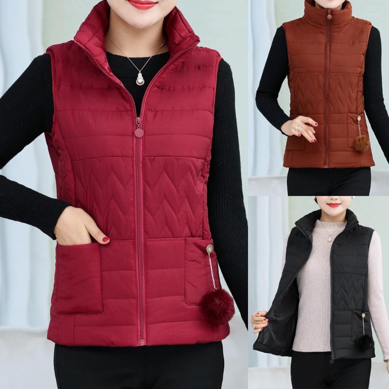 Women's Vests Winter Women Plus Size Puffer Jacket Vest Solid Stand Collar Zipper Middle-aged Thick Coat Warm Fashion Vintage Women's, Bk 
Women's Vests Winter Women Plus Size Puffer Jacket Vest Solid Stand Collar Zipper Middle-aged Thick Coat Warm Fashion Vintage Women's, Bk