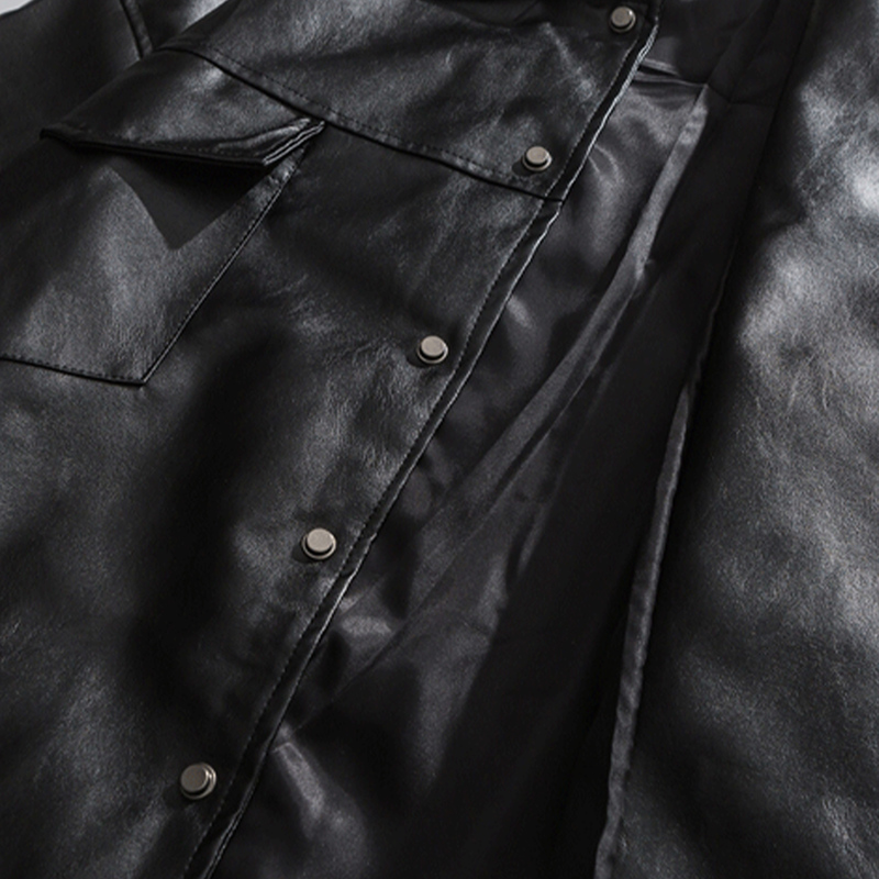 Men's Leather Faux Autumn Solid Color PU Jacket Men High Street Baseball Coat Black Motorcycle Outwear Streetwear 220913