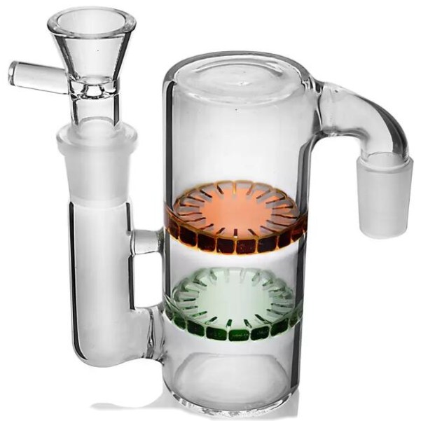 18 mm joint Hookahs ash catcher 90 degree oil rigs Glass Diffuser percolator smoking Accessories 14mm recycler oil rig